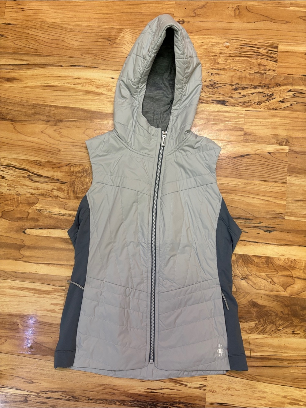 Smartwool Women’s Hooded Insulated Vest Gray Merino Wool Size Small